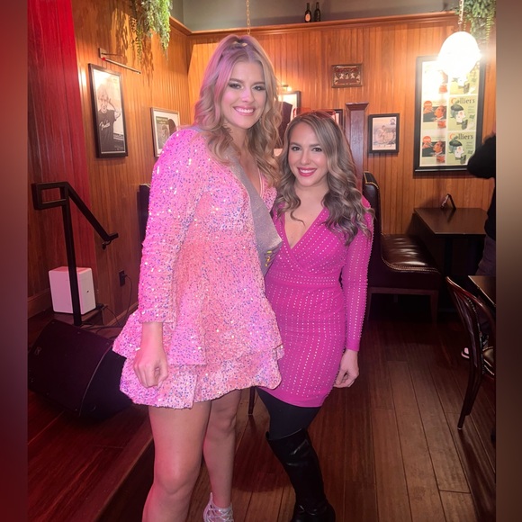 Pink rhinestone dress - Picture 3 of 4